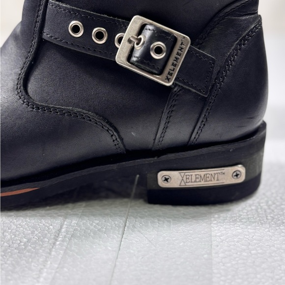 Xelement Black Leather Zipper Motorcycle Riding Boots Men's Size 8.5 - Picture 3 of 7